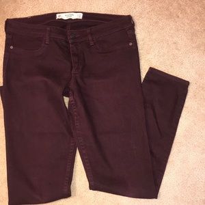 A&F Maroon Jeans